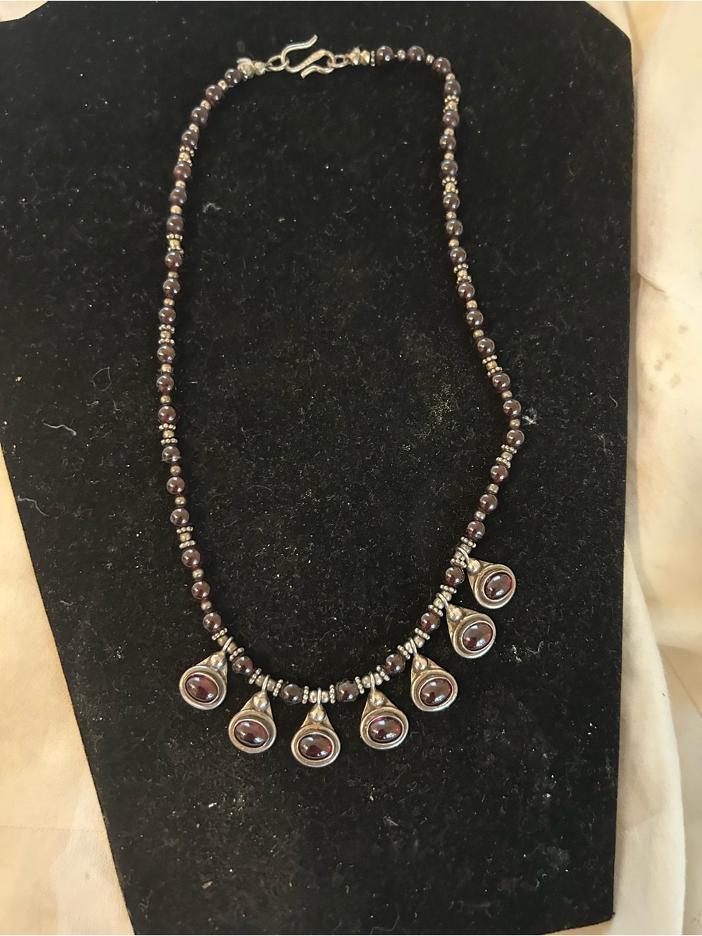 Elegant Garnet Necklace about 16.5 inches